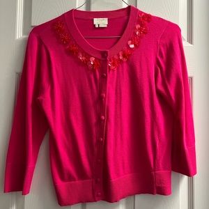 Kate Spade magenta button up cardigan